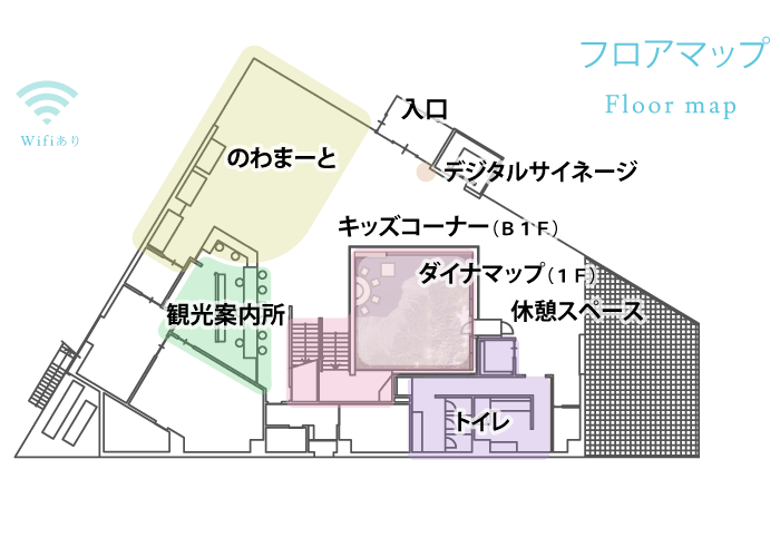 黒部市地域観光ギャラリー1F フロアマップ